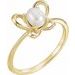 14K Yellow 4x3 mm Pearl June Youth Butterfly Birthstone Ring   