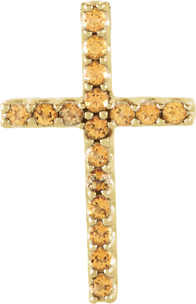 14K Yellow Natural Yellow Sapphire Petite Cross Pendant