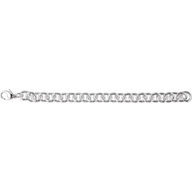 Sterling Silver 10 mm Cable 7.5" Chain