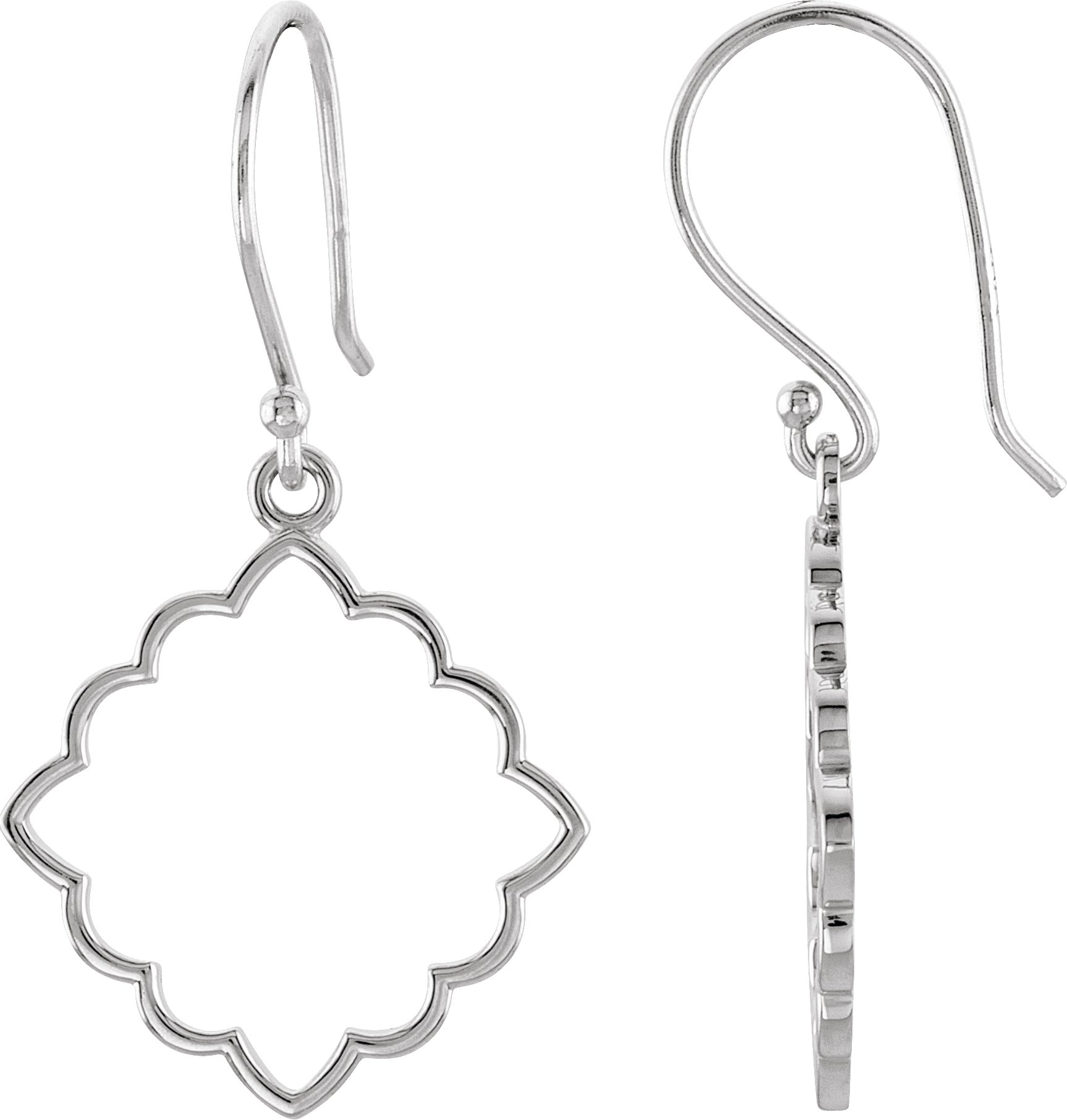 Decorative Earrings – 14K White Gold