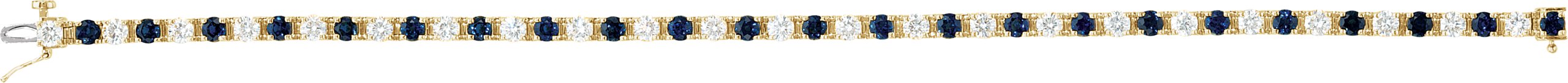 14K White Lab-Grown Blue Sapphire & 2 1/3 CTW Natural Diamond Line 7 Bracelet 