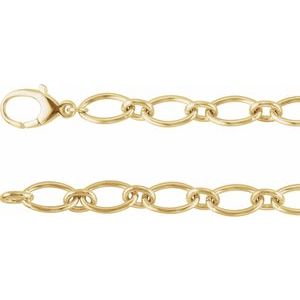 14K Yellow Link Cable 8" Bracelet