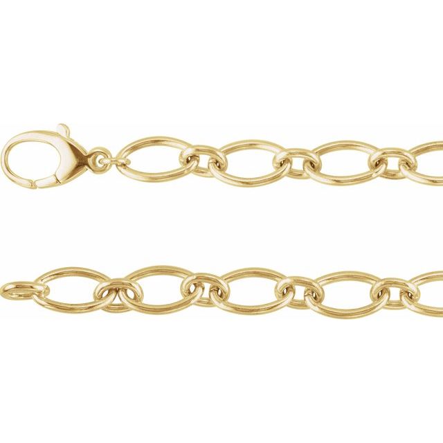 14K Yellow Link Cable 7 1/2 Bracelet