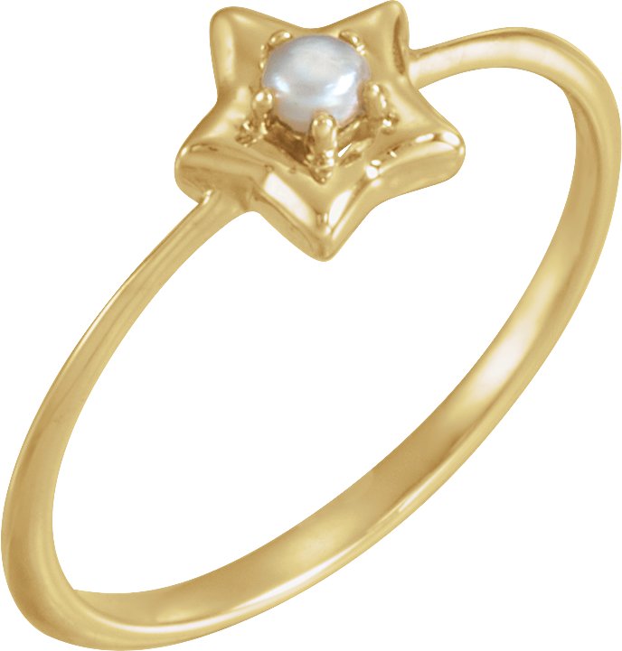 14K Yellow Youth Star June Birthstone Ring