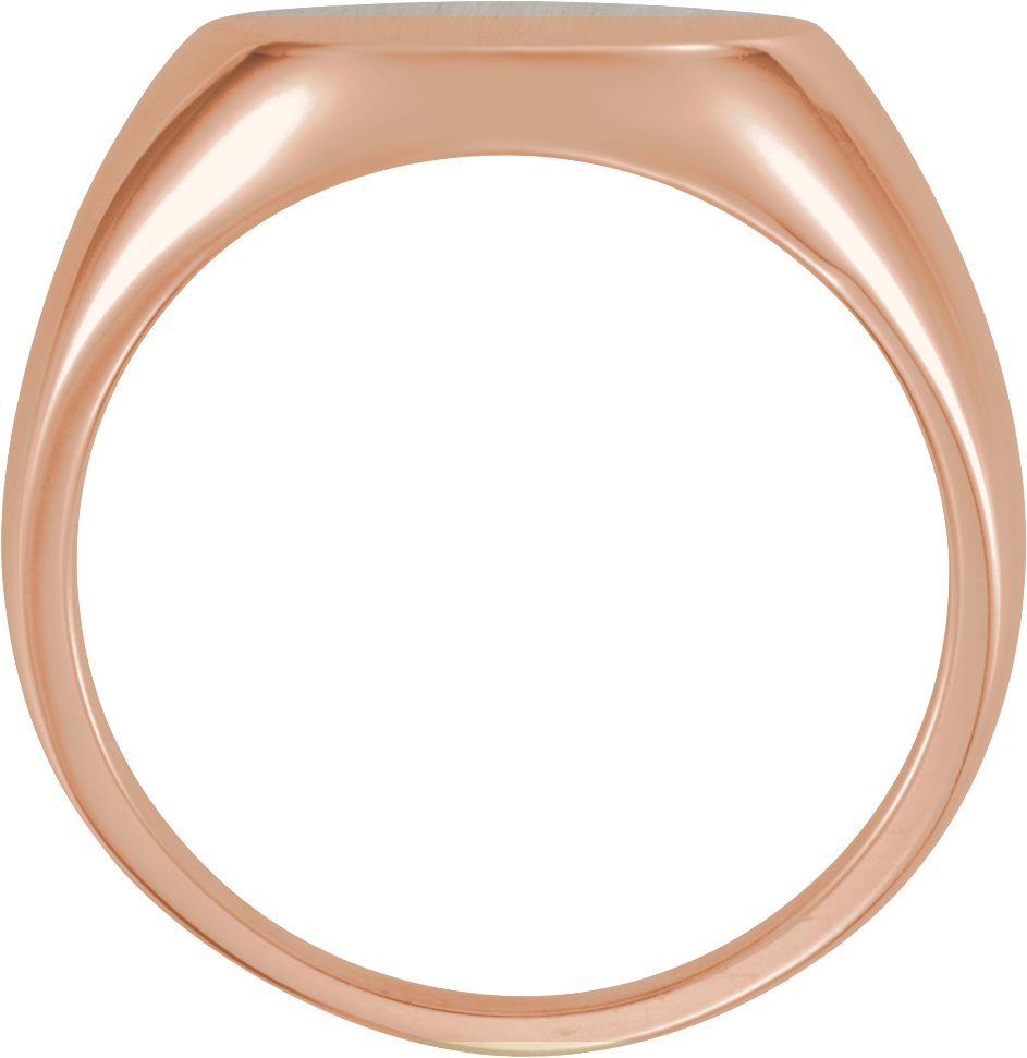 14K Rose Gold Round Signet Ring