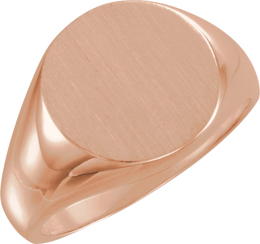 14K Rose Gold Round Signet Ring
