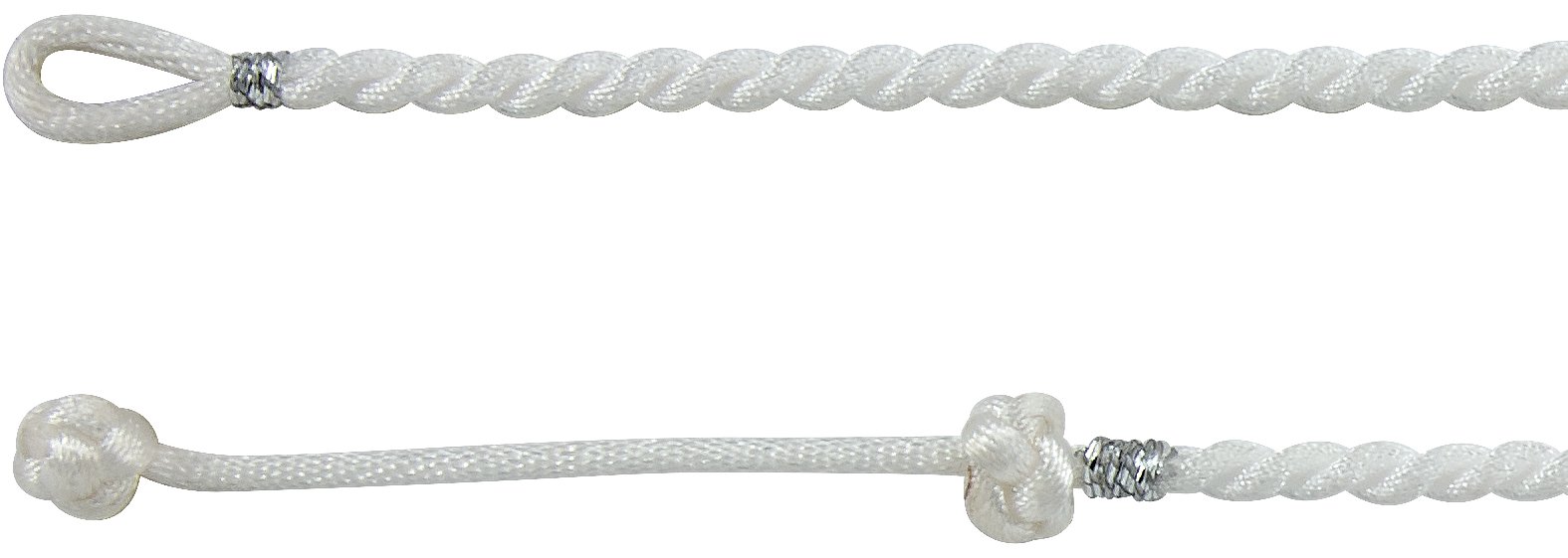 3mm White Satin Twist Necklace 16 to 18 inch Ref 638654