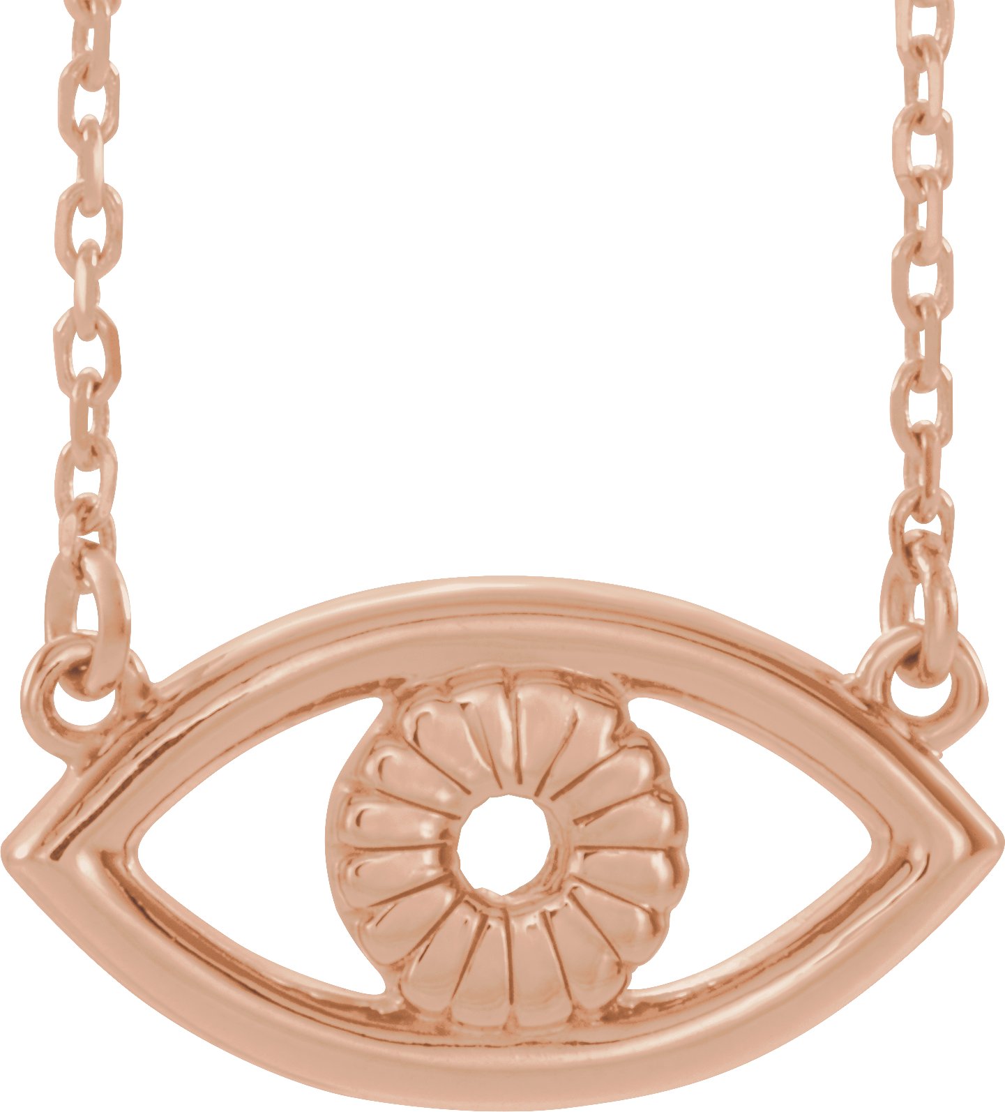 14K Rose Evil Eye 16" Necklace   