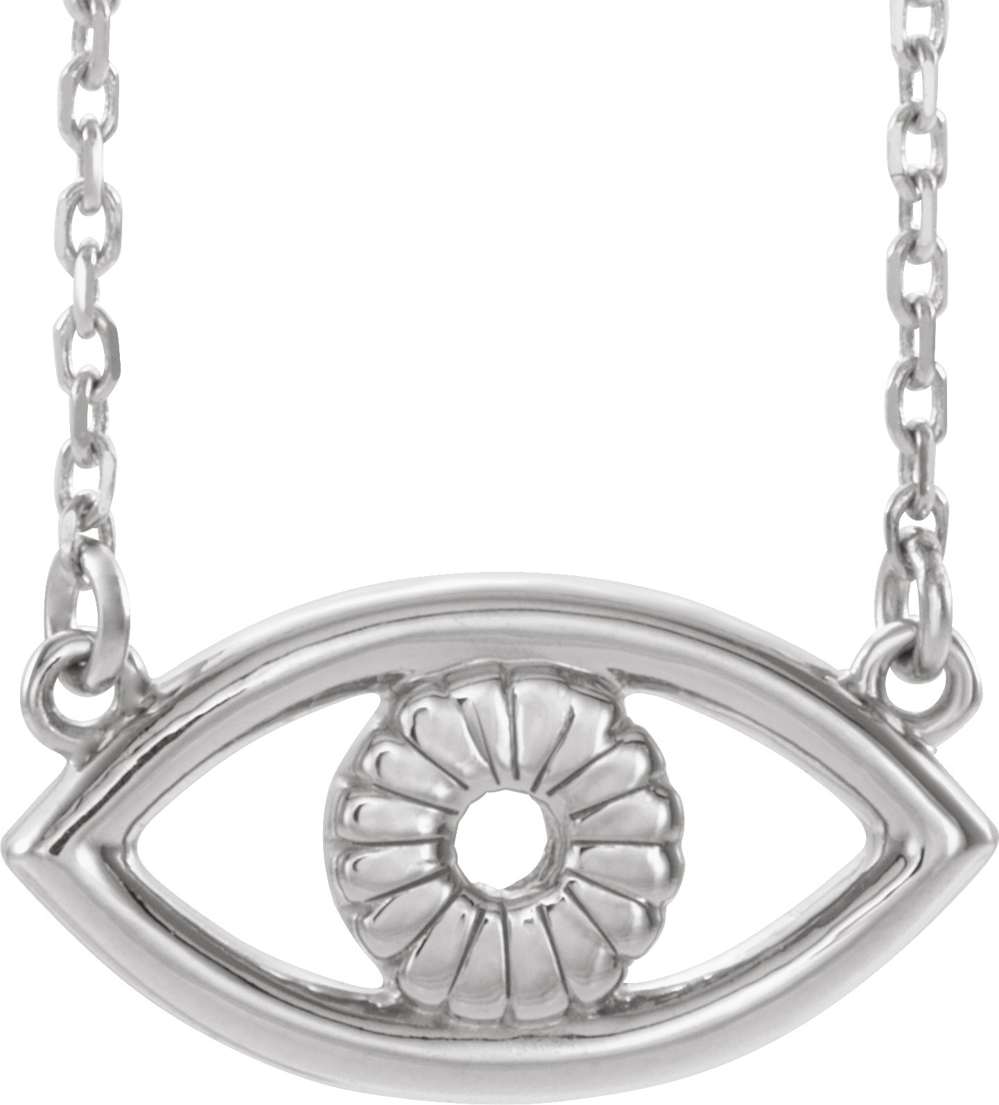 Sterling Silver Evil Eye 16" Necklace   