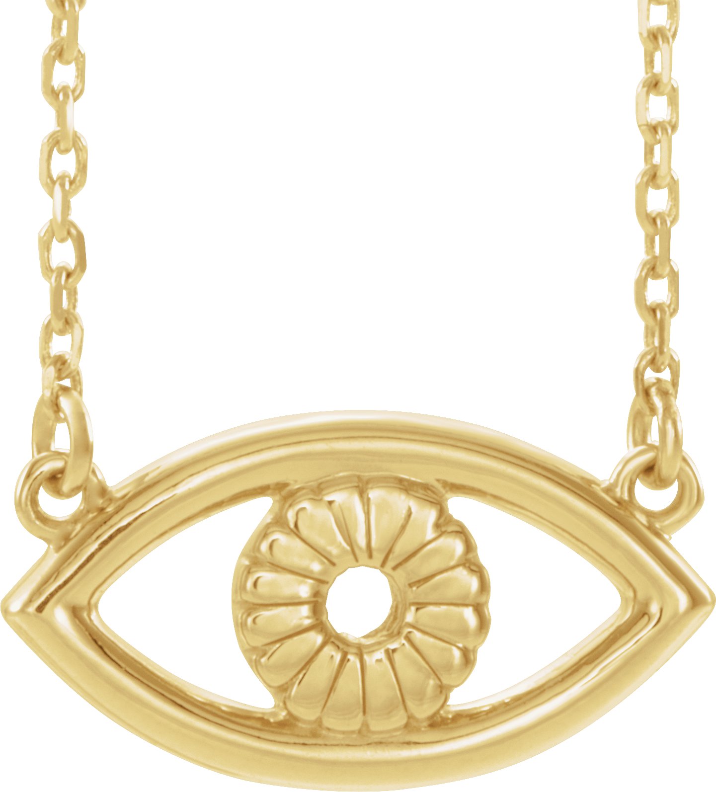 14K Yellow Evil Eye 18" Necklace   