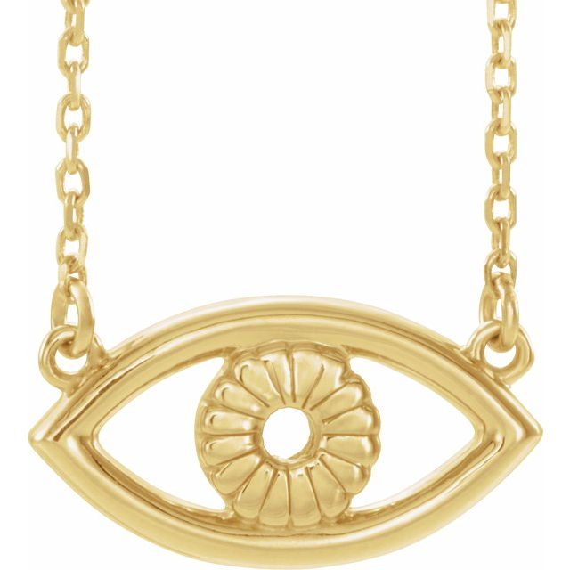 14K Yellow Evil Eye 18 Necklace   
