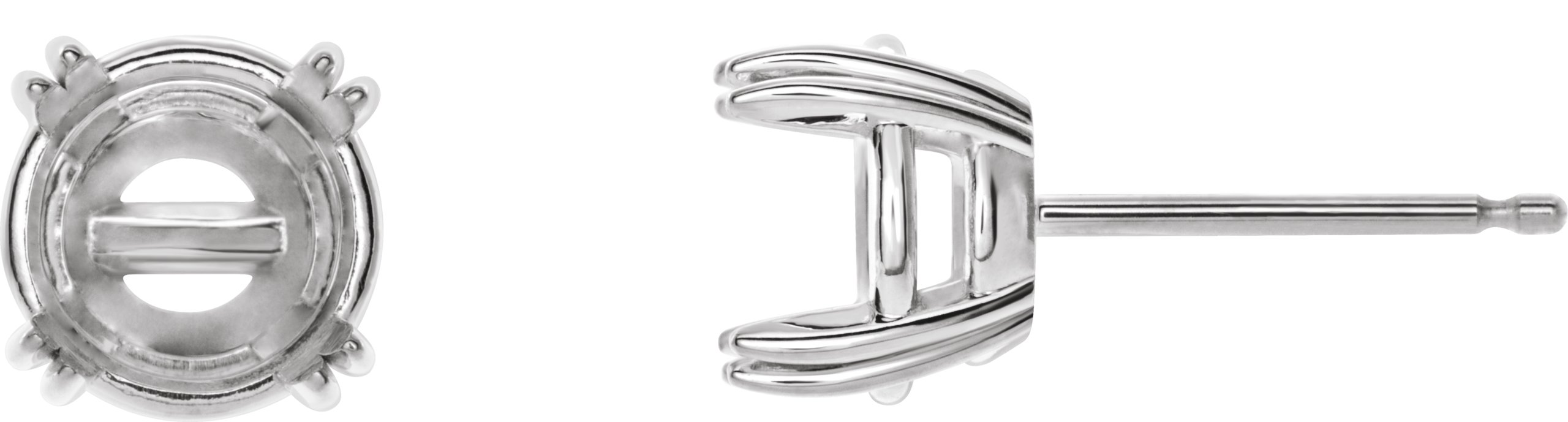 Round Double-Claw Stud Earrings