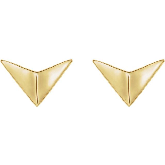 14K Yellow Geometric Earrings   