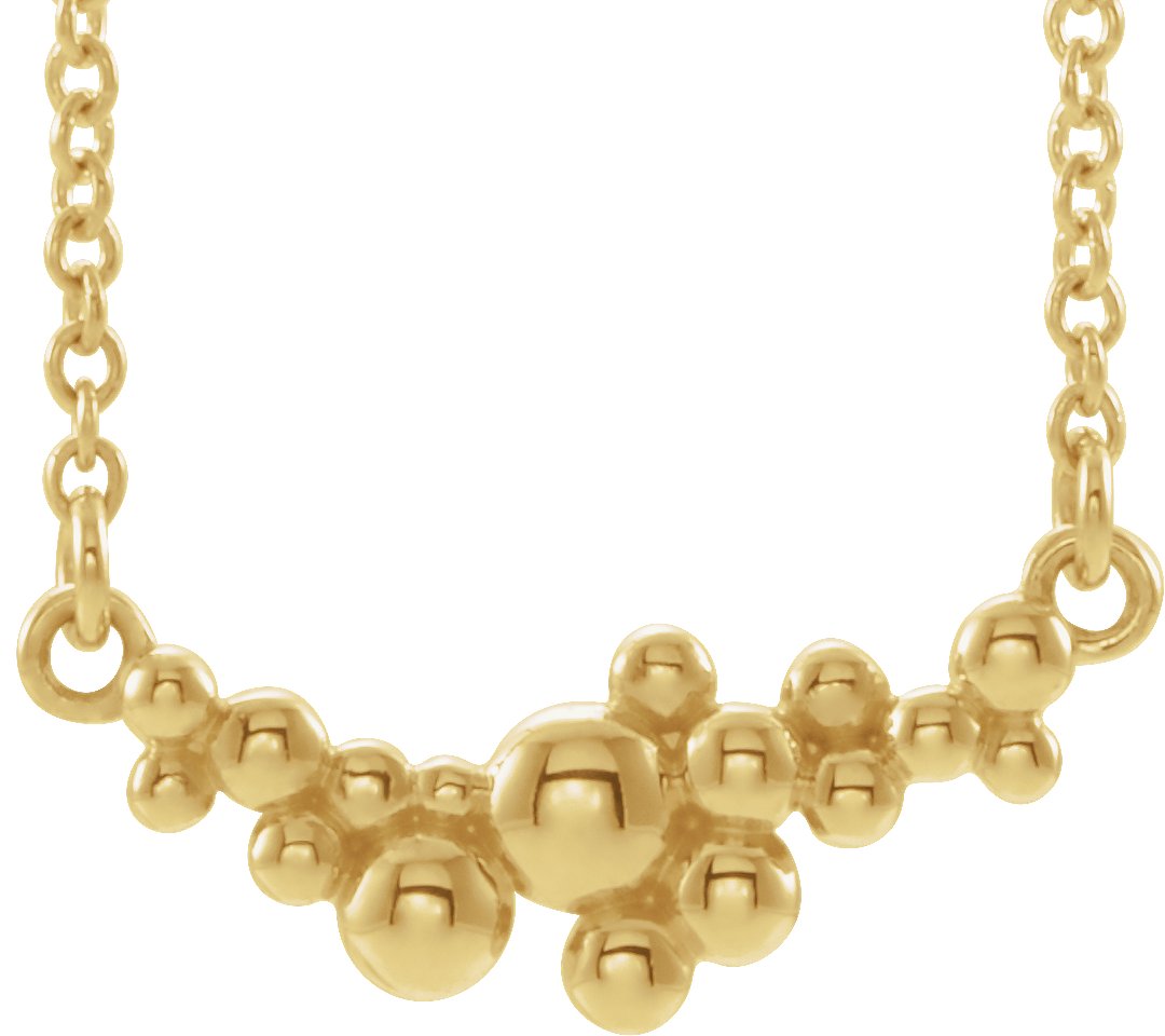14K Yellow Scattered Bead 16" Necklace  