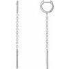 14K White .25 CTW Diamond Hinged Hoop Chain Earrings Ref. 14527448