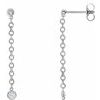 14K White .20 CTW Diamond Bezel Set Chain Earrings Ref. 14527454