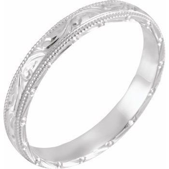 3mm Hand Engraved Band Ref 166588