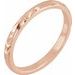14K Rose 2 mm Hand Engraved Band Size 8
