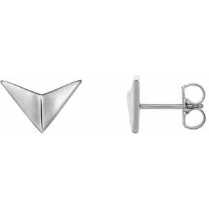 Platinum Geometric Earrings   