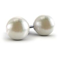 White Akoya Cultured Pearl Stud Earrings 