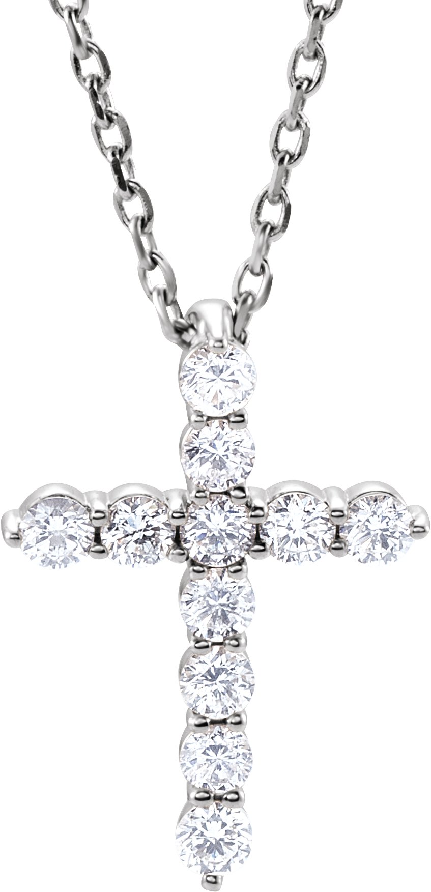 14K White .25 CTW Lab Grown Diamond Cross 16 18 inch Necklace Ref 21558830