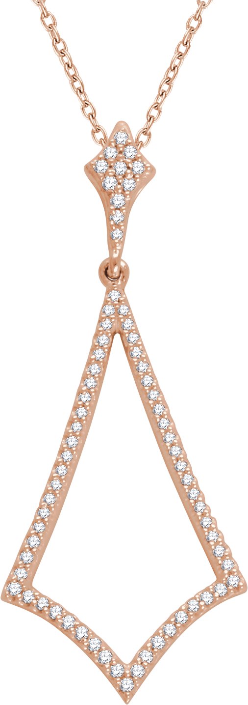 14K Rose 1/4 CTW Natural Diamond 18" Necklace
