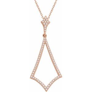 14K Rose 1/4 CTW Natural Diamond 18" Necklace