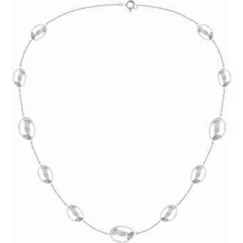 Sterling Silver Station 18 inch Necklace Ref. 13226424