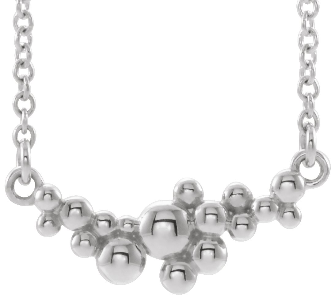 14K White Scattered Bead 18" Necklace  