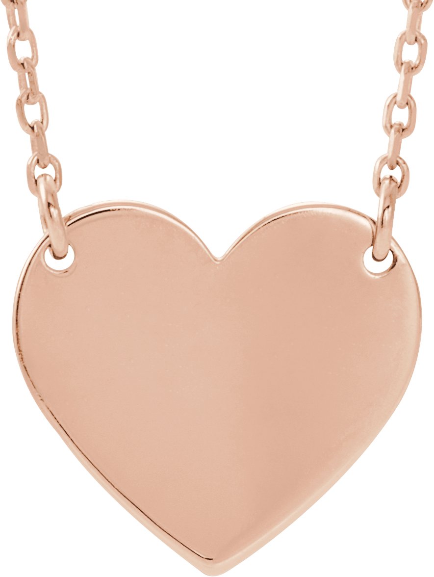 14K Rose 18x16.4 mm Heart 16-18" Necklace