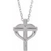 14K White Youth Cross with Heart 15 inch Necklace Ref. 14511196
