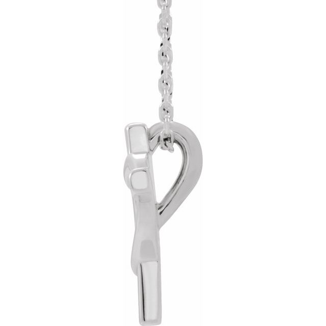 Sterling Silver Youth Cross with Heart 15