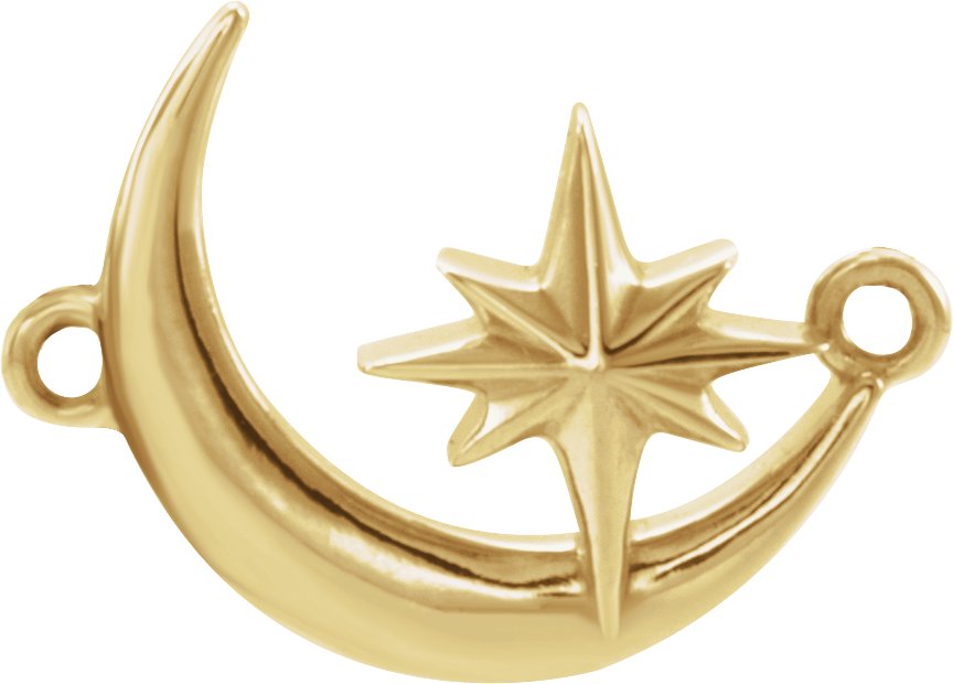 Crescent Moon & Star Necklace or Center