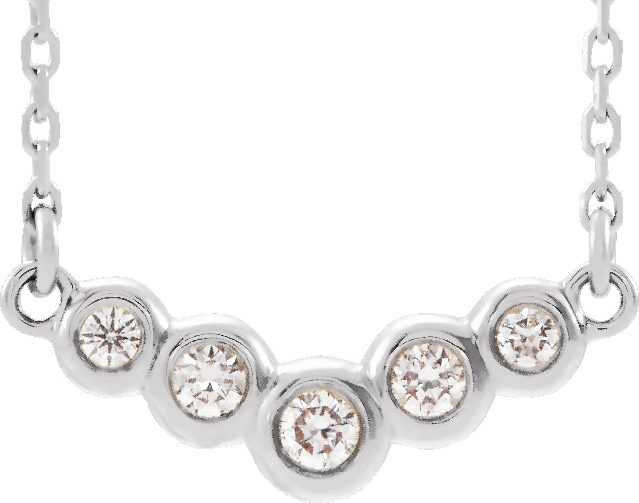 14K White  1/8 CTW Natural Diamond 18" Necklace
