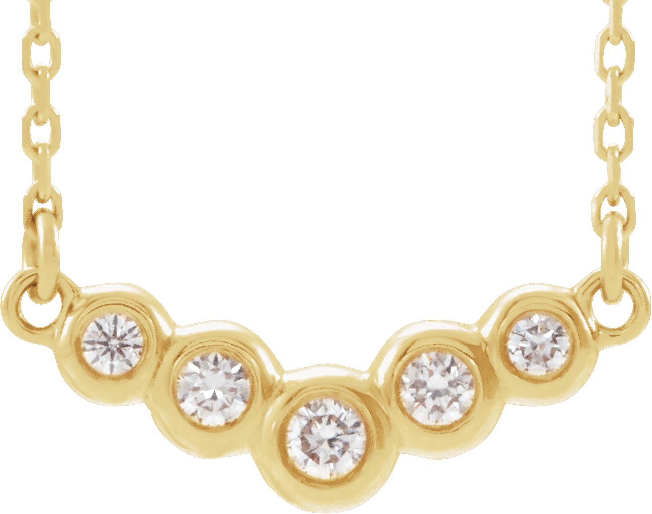 14K Yellow  1/8 CTW Diamond 16" Necklace