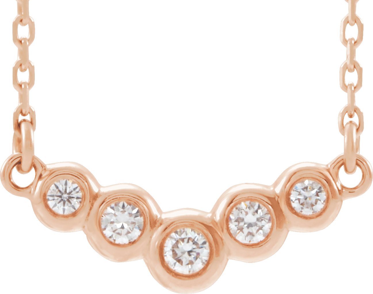 14K Rose  1/8 CTW Natural Diamond 18" Necklace