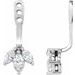 14K White 1/4 CTW Natural Diamond Cluster Front-Back Earring Jackets 