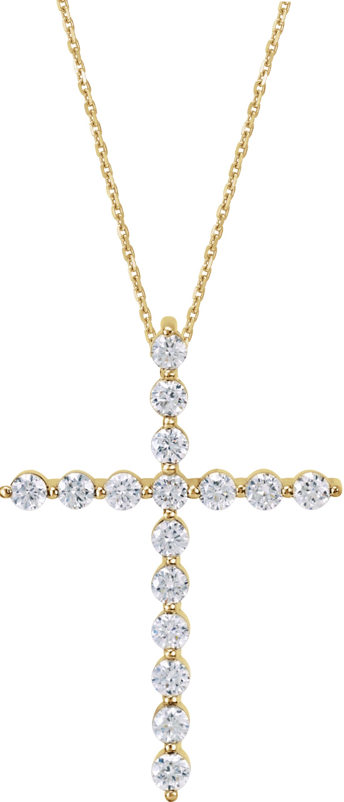 14K Yellow 1/5 CTW Natural Diamond Cross 18 Necklace