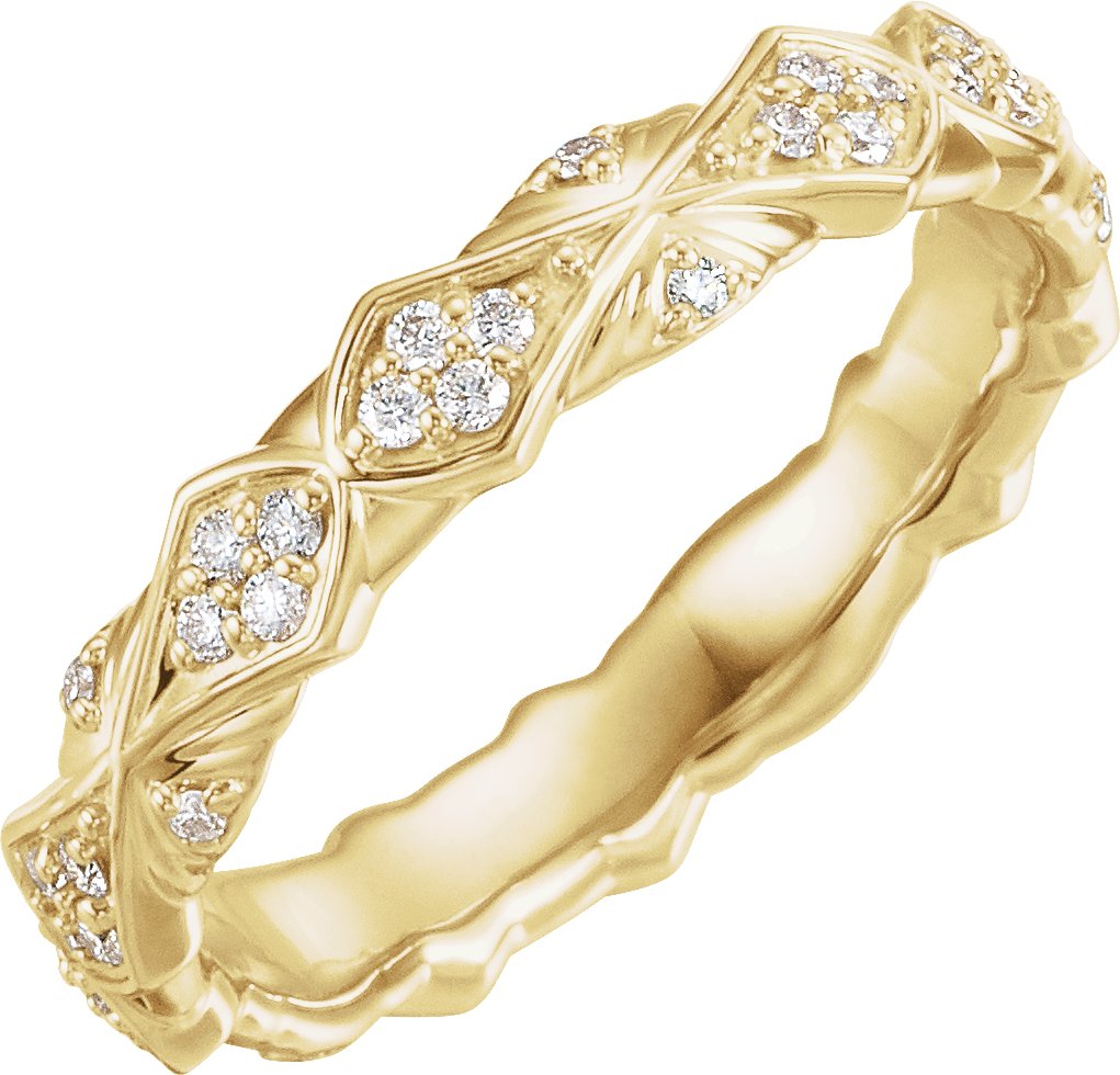 14K Yellow 1/3 CTW Natural Diamond Sculptural Eternity Band Size 5