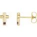 14K Yellow Natural Alexandrite Cross Earrings