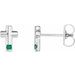 Platinum Natural Emerald Cross Earrings