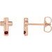 14K Rose Natural Mozambique Garnet Cross Earrings