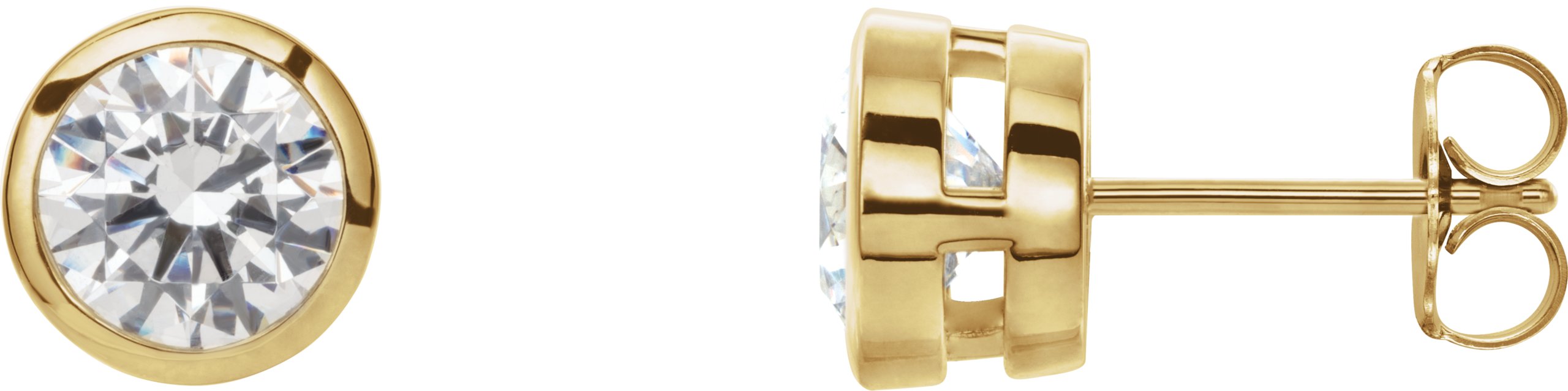 14K Yellow 1 CTW Lab-Grown Diamond Tapered Bezel-Set Stud Earrings