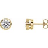 14K Yellow 1 CTW Lab-Grown Diamond Tapered Bezel-Set Stud Earrings