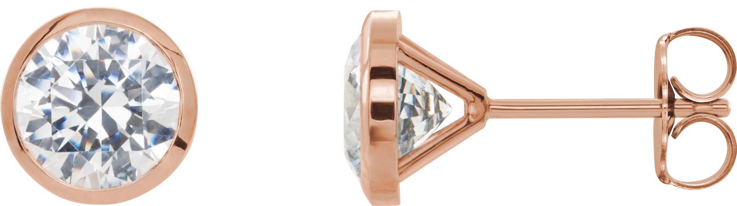 Round Bezel-Set Cocktail-Style Stud Earrings