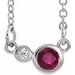 Sterling Silver Natural Ruby & .03 CTW Natural Diamond 16