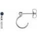 Sterling Silver 2.5 mm Lab-Grown Alexandrite Huggie J-Hoop Earring