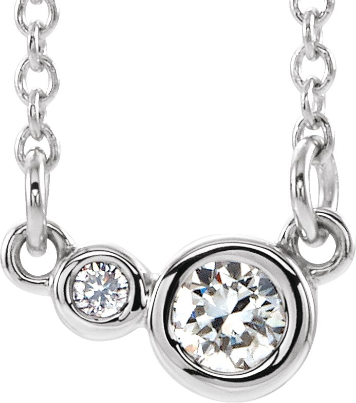 14K White 1/8 CTW Diamond 18" Necklace           