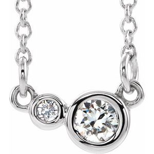 14K White 1/8 CTW Diamond 18" Necklace           