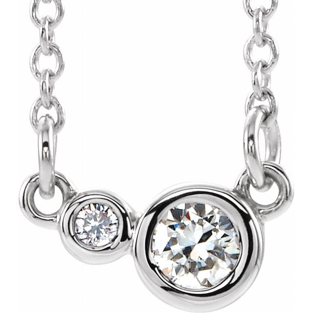 14K White 1/8 CTW Diamond 16" Necklace           